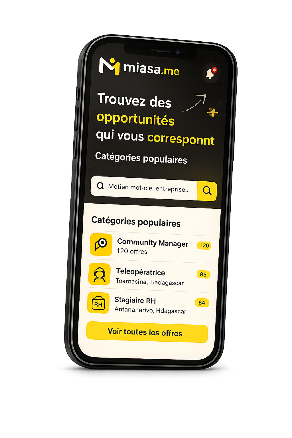 Application Miasa.me sur mobile